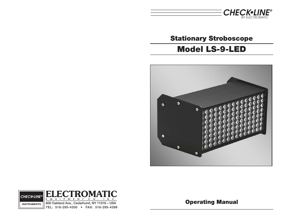 Electromatic, Check•line, Model ls-9-led | Stationary stroboscope | Checkline LS-9-LED User Manual | Page 7 / 7
