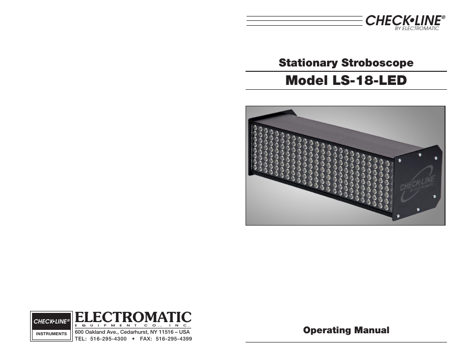 Electromatic, Check•line, Model ls-18-led | Stationary stroboscope | Checkline LS-18-LED User Manual | Page 7 / 7