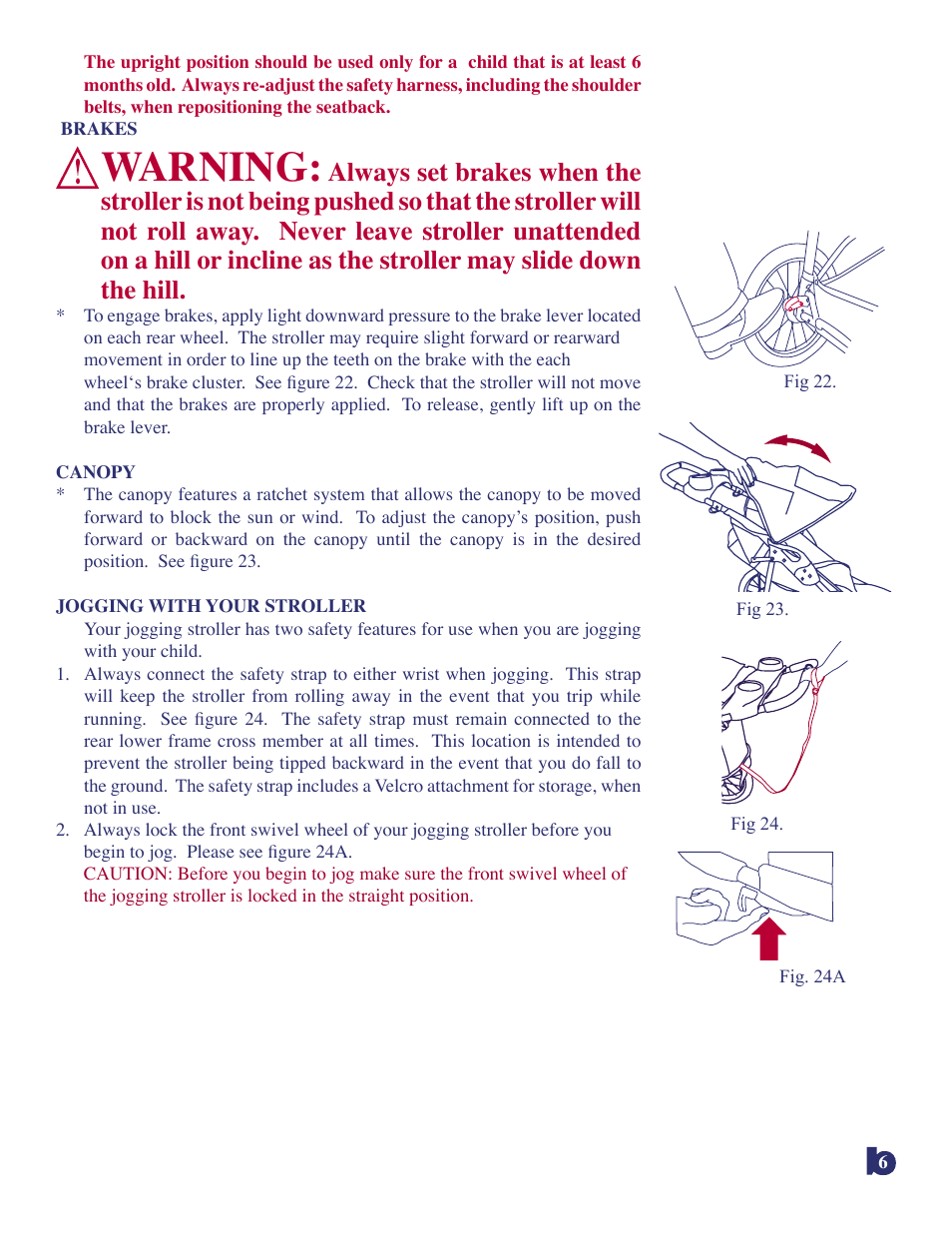 Warning | Baby Trend Jogger Travel System 9139CT User Manual | Page 7 / 9