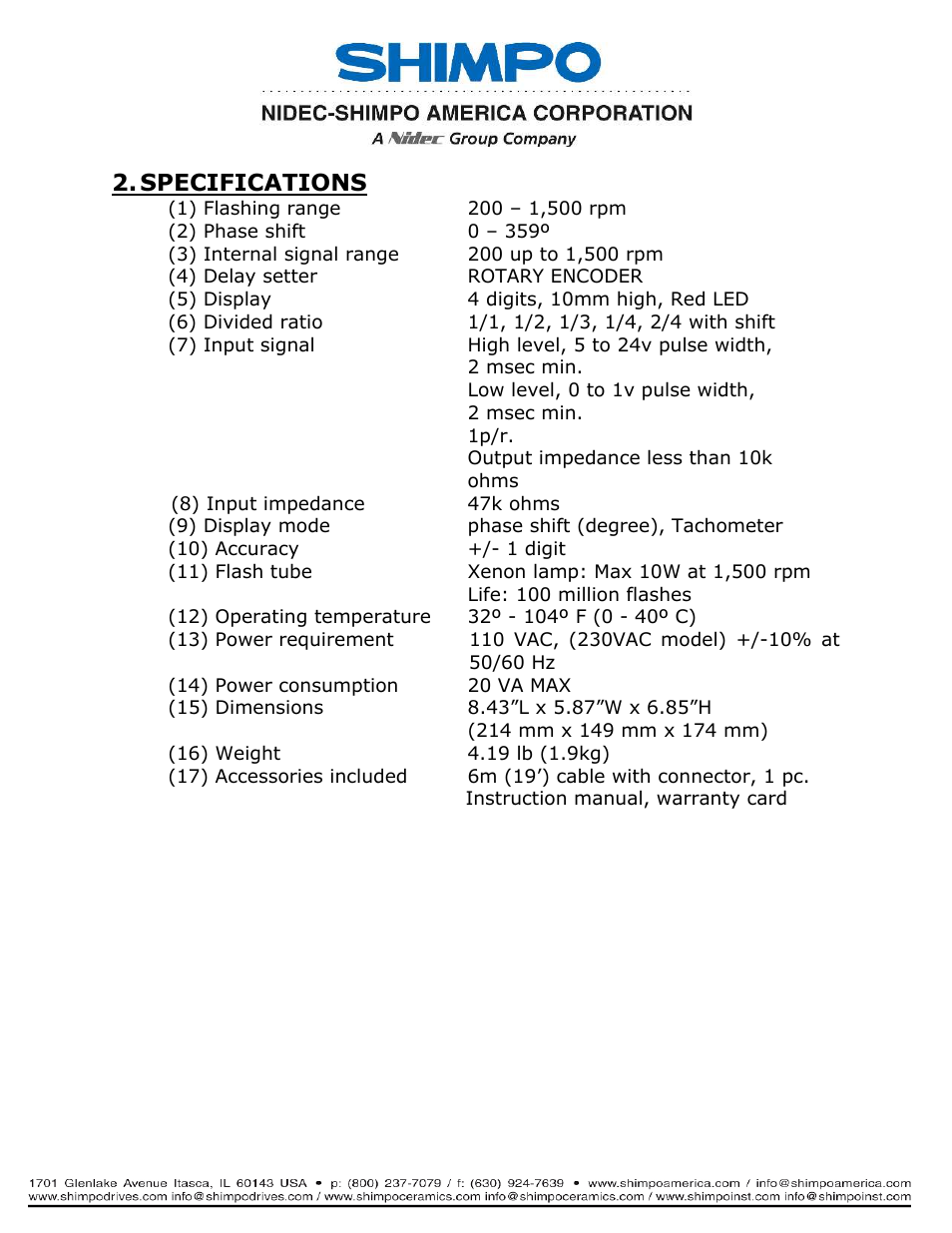 Specifications | Checkline DT-311J User Manual | Page 3 / 12