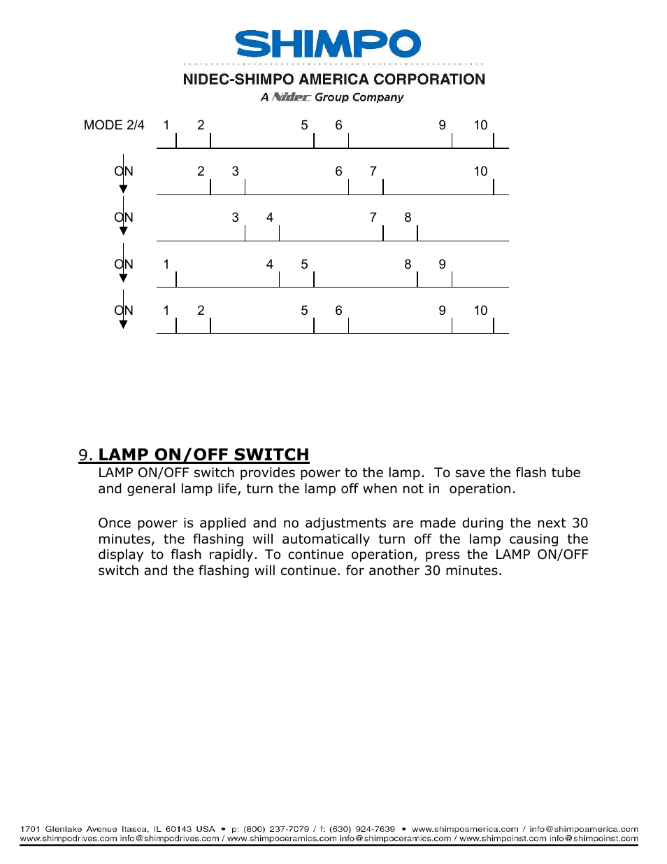 Lamp on/off switch | Checkline DT-311J User Manual | Page 9 / 12