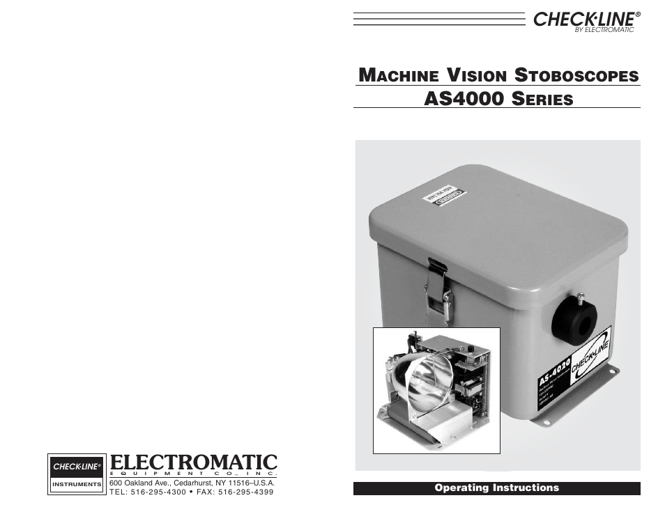 Electromatic, As4000 s, Check | Line, Achine, Ision, Toboscopes, Eries | Checkline MVC-4000 User Manual | Page 7 / 7