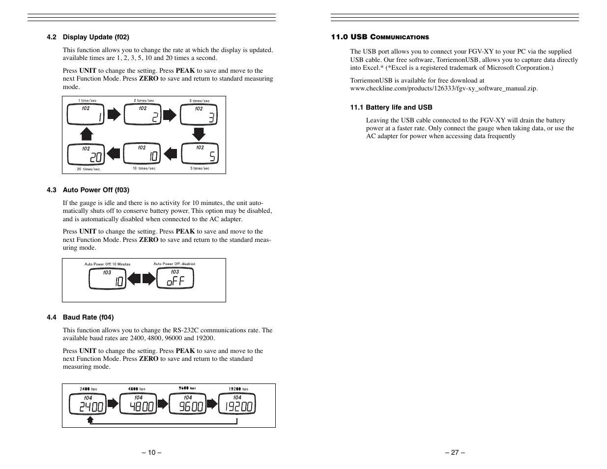 Checkline FGV-XY User Manual | Page 10 / 19