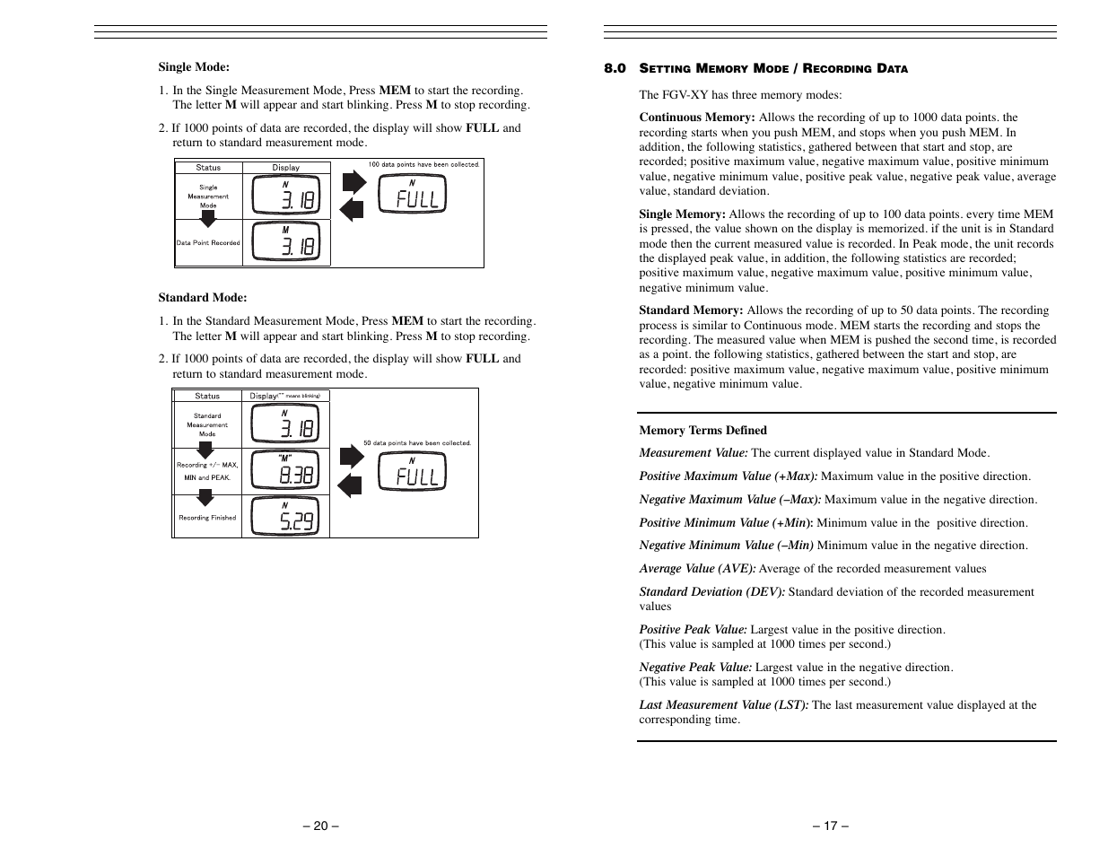 Checkline FGV-XY User Manual | Page 17 / 19