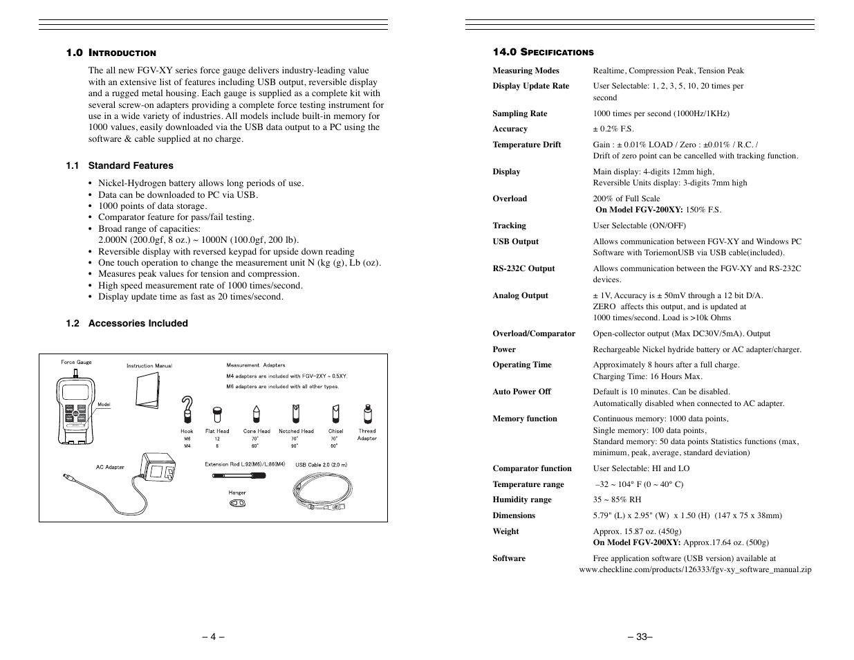Reverse | Checkline FGV-XY User Manual | Page 4 / 19