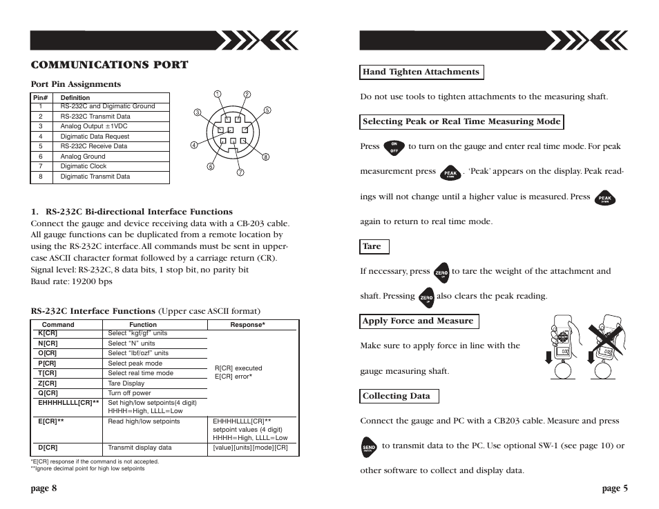 Communications port | Checkline DS2 User Manual | Page 5 / 6