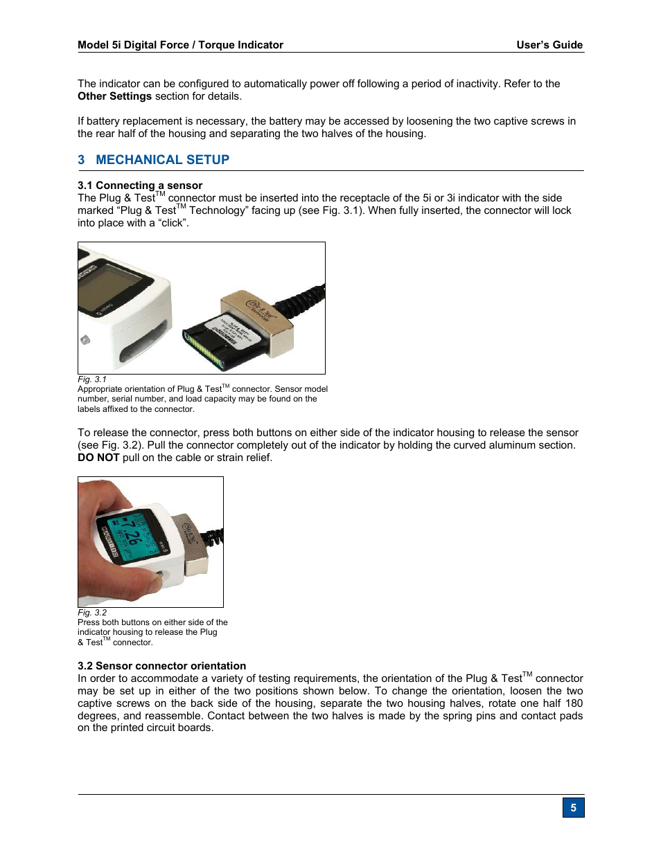 3 mechanical setup | Checkline Series-5I User Manual | Page 6 / 32
