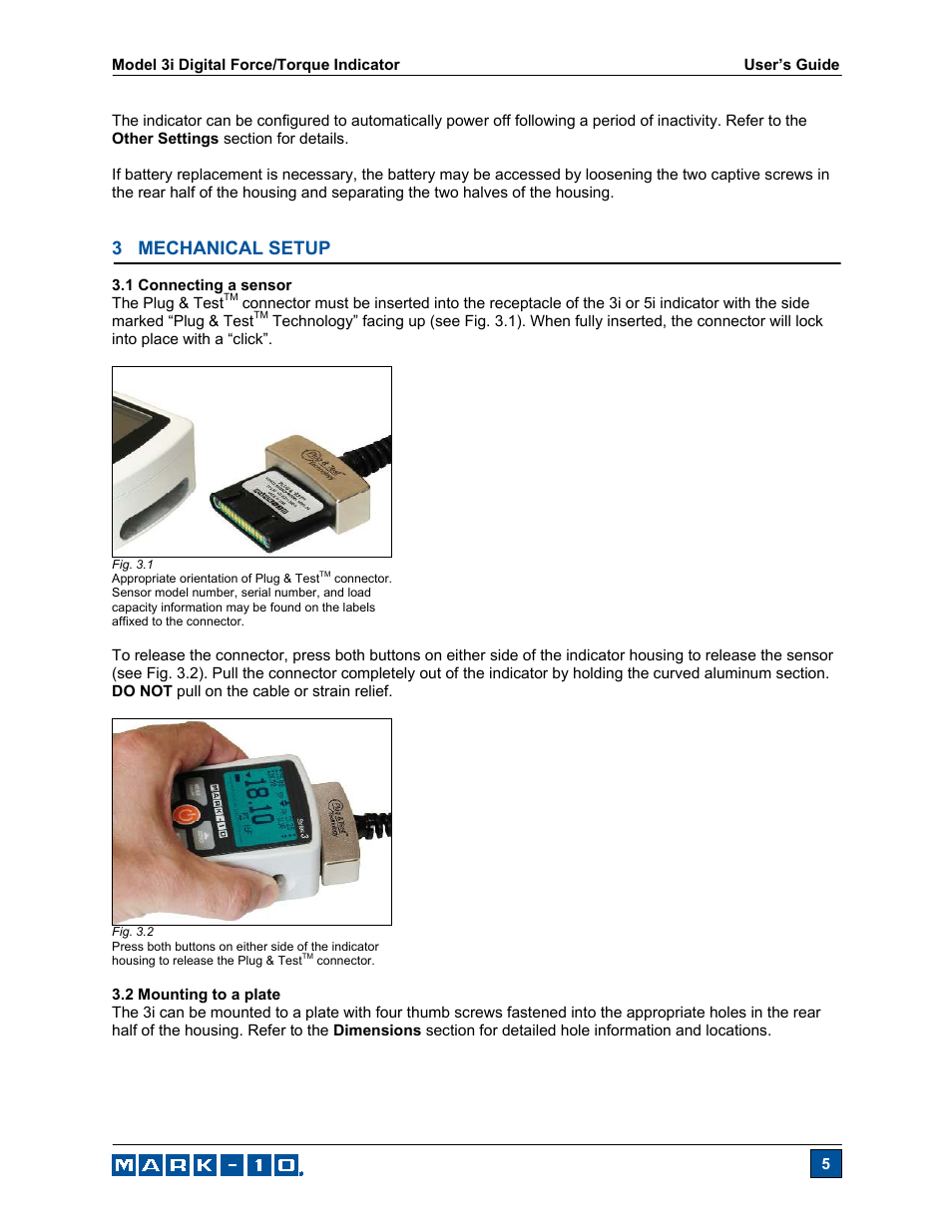 3 mechanical setup | Checkline Series-3I User Manual | Page 6 / 24