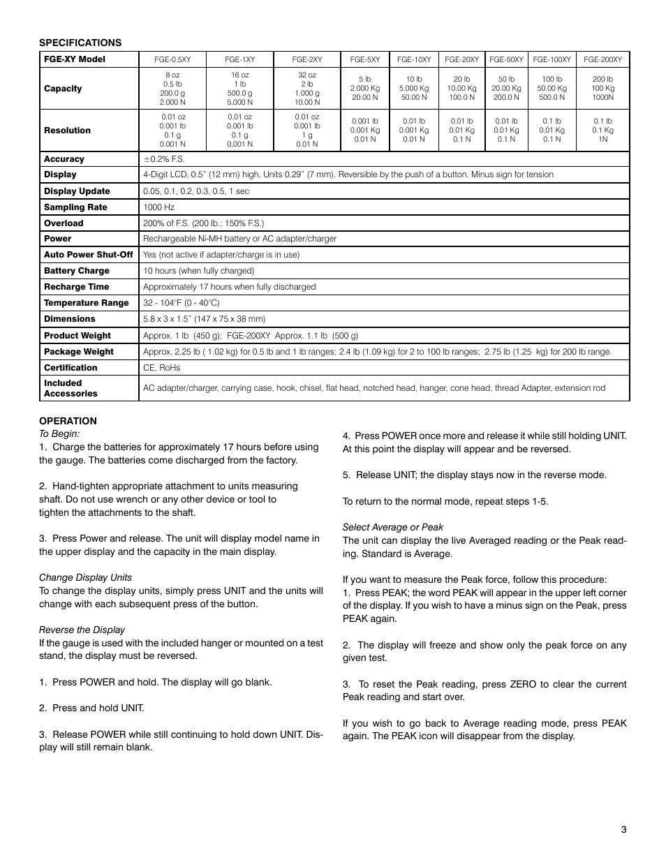 Checkline FGE-XY User Manual | Page 3 / 6