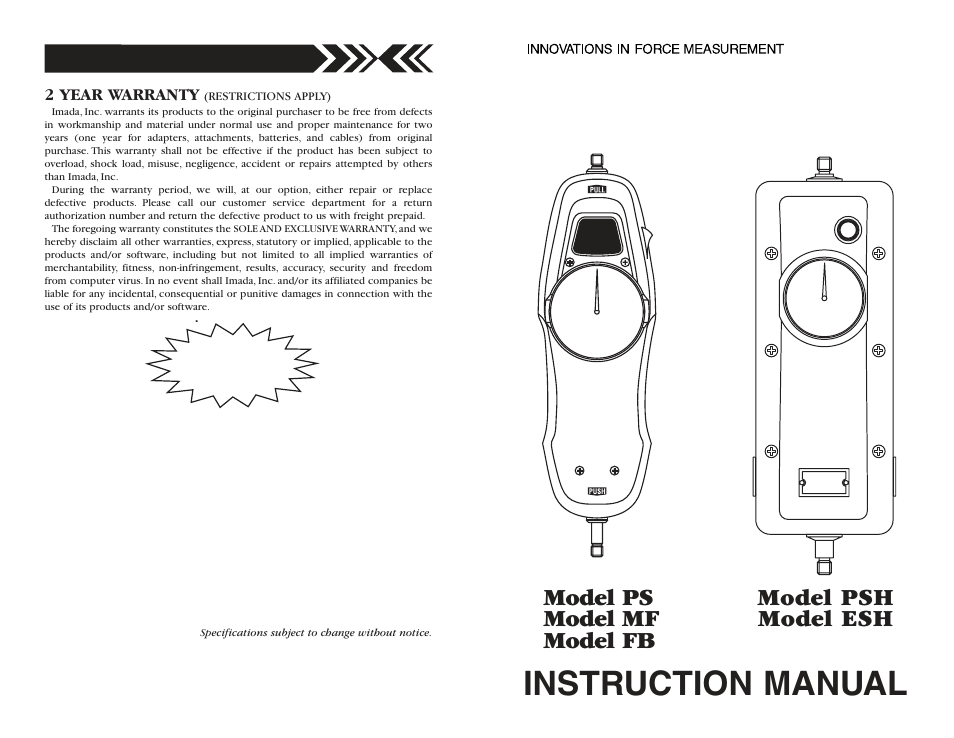 Checkline ESH User Manual | 4 pages