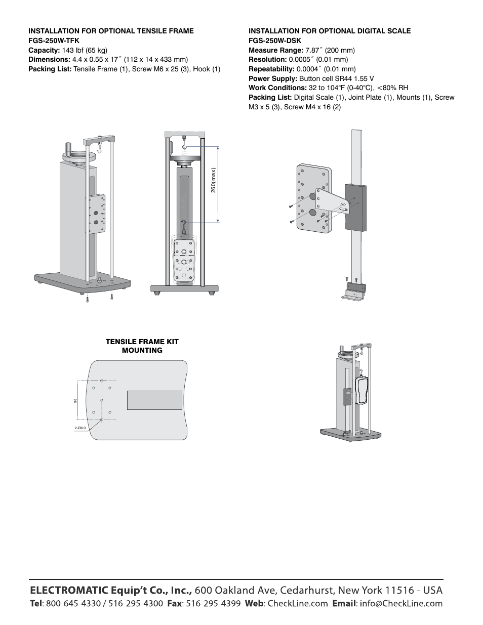 Checkline FGS-250W User Manual | Page 2 / 2