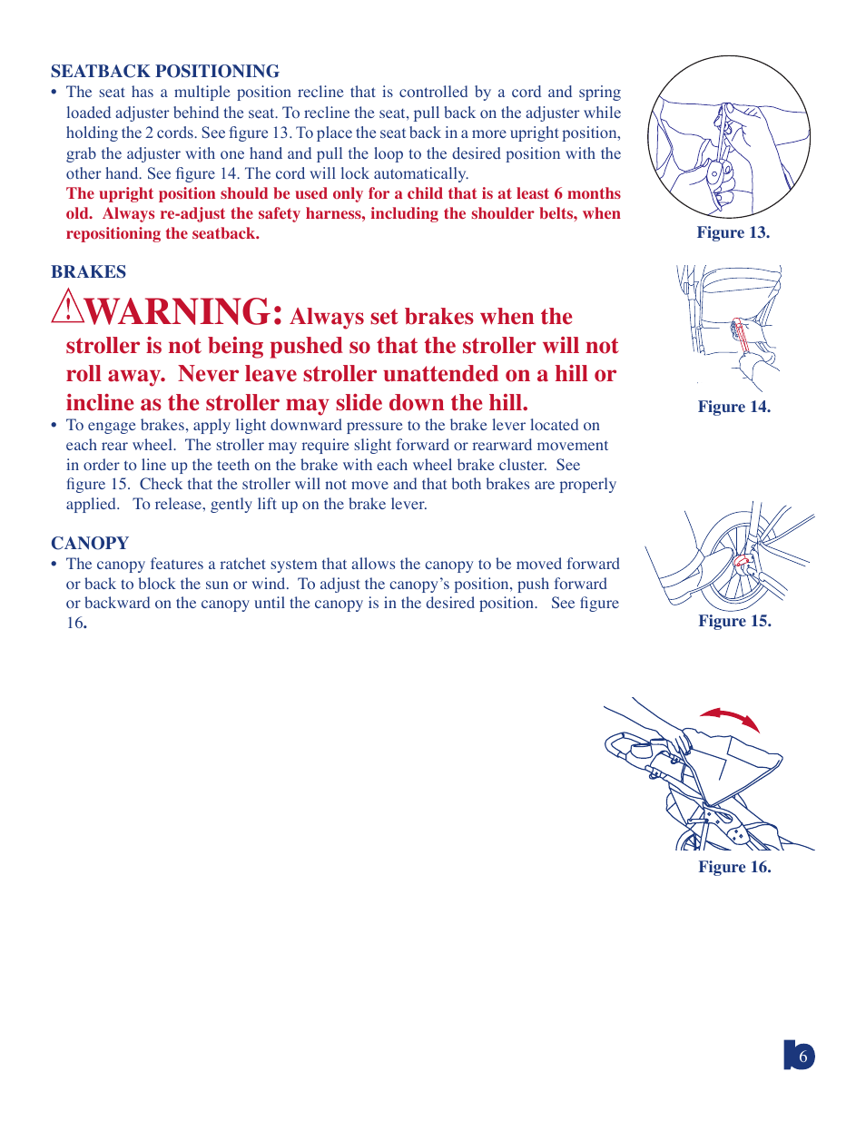 Warning | Baby Trend Expedition Jogging Stroller 9100 User Manual | Page 6 / 8