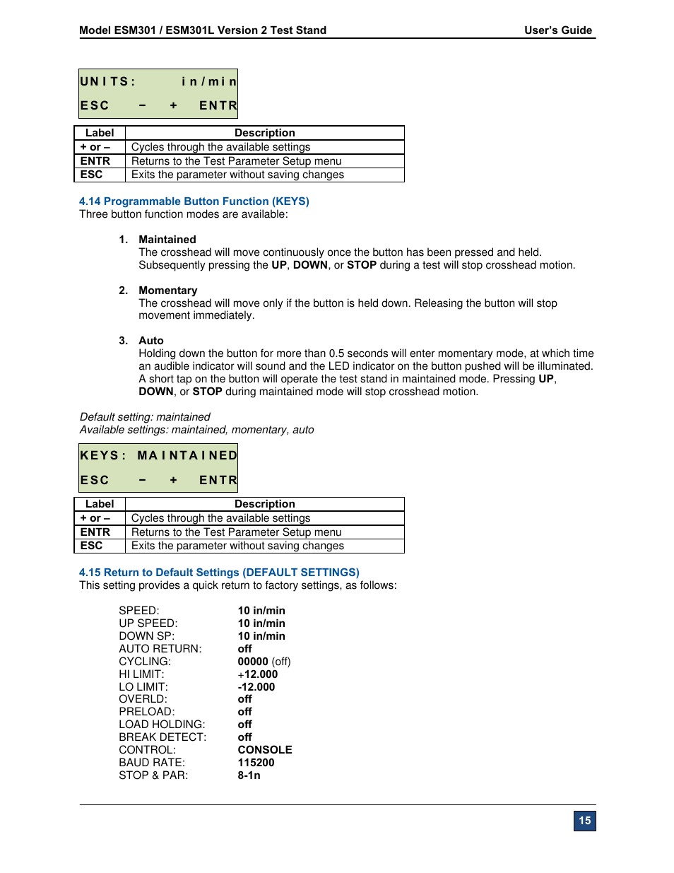 Checkline ESM301 User Manual | Page 15 / 27