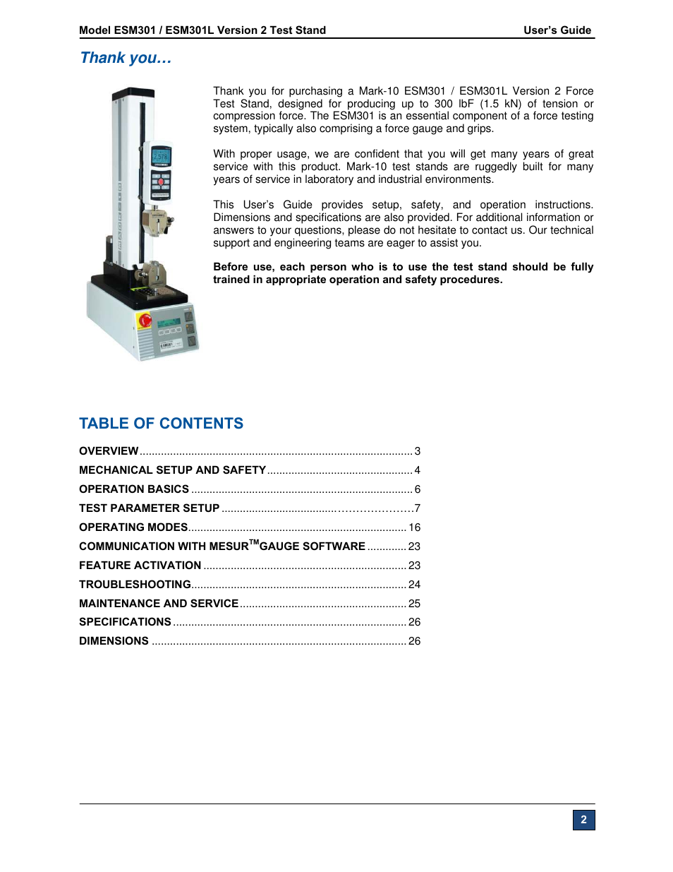 Checkline ESM301 User Manual | Page 2 / 27