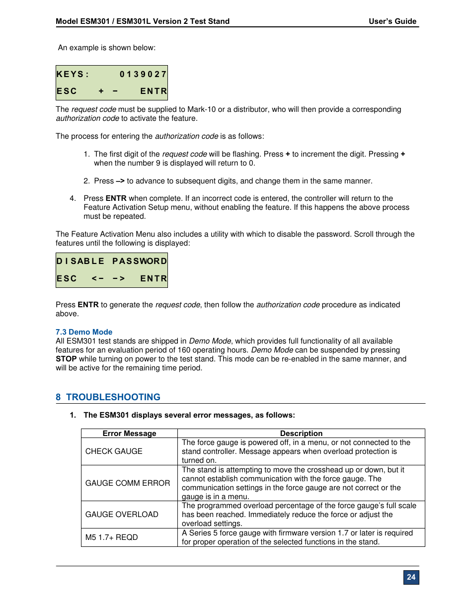 Checkline ESM301 User Manual | Page 24 / 27