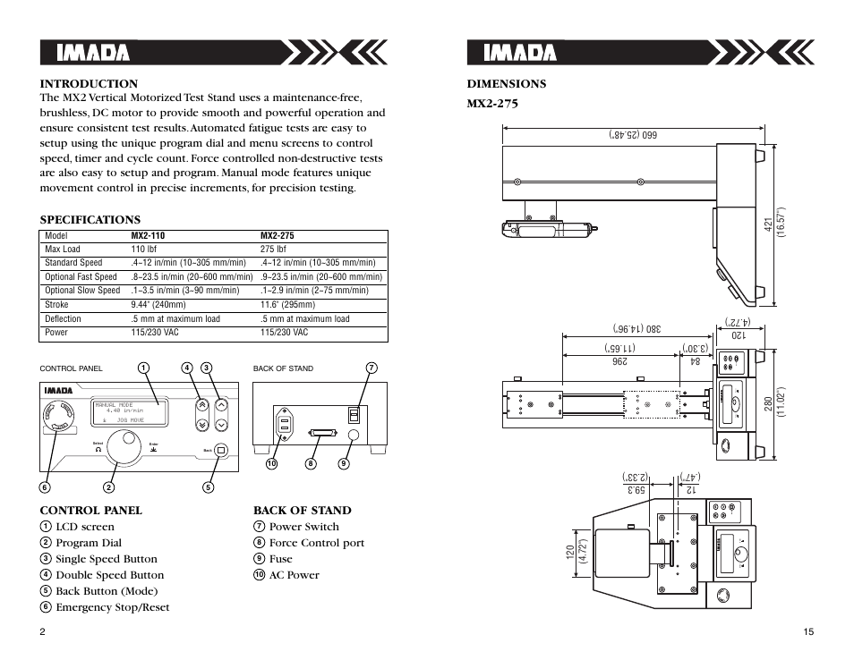 Bac k, Select enter select enter bac k | Checkline MX2 User Manual | Page 2 / 8