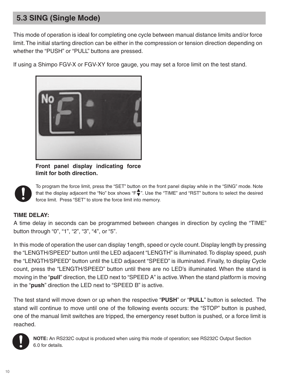 3 sing (single mode) | Checkline FGS-100PV User Manual | Page 10 / 20