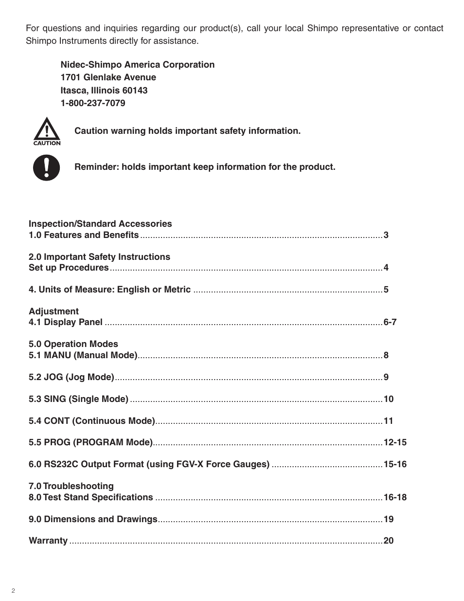 Checkline FGS-100PV User Manual | Page 2 / 20