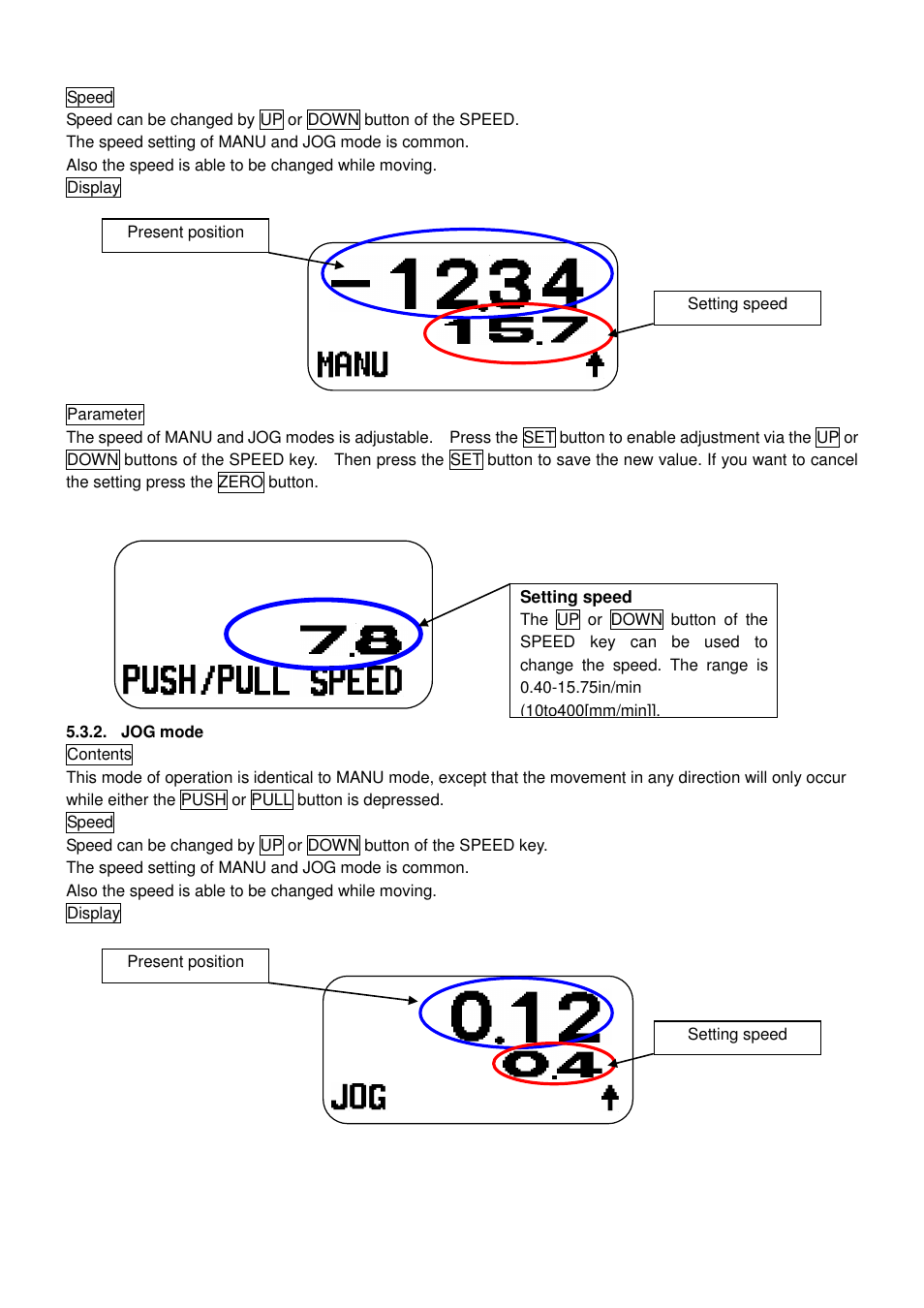 Jog mode | Checkline FGS-220VC User Manual | Page 14 / 33