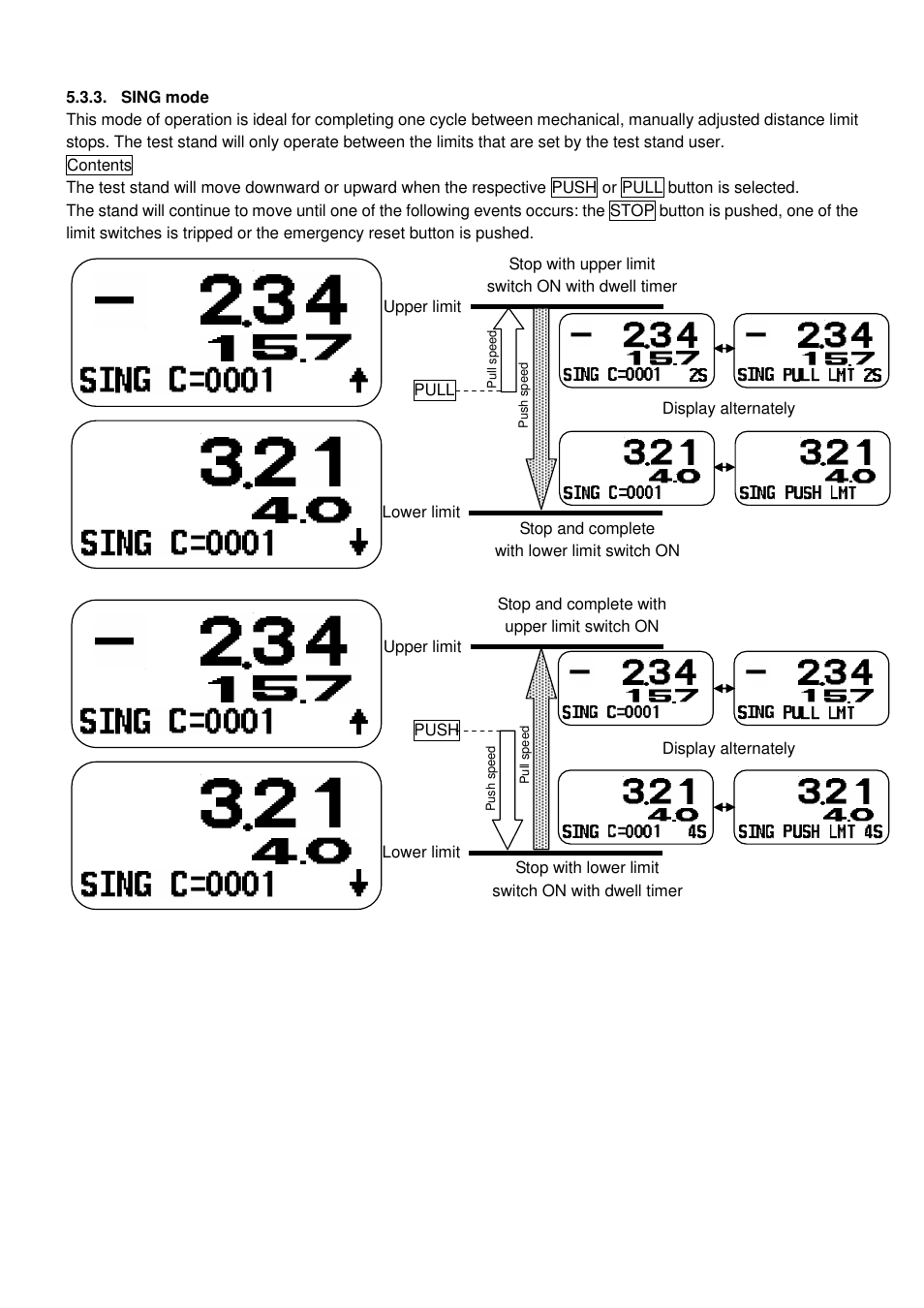 Sing mode | Checkline FGS-220VC User Manual | Page 16 / 33