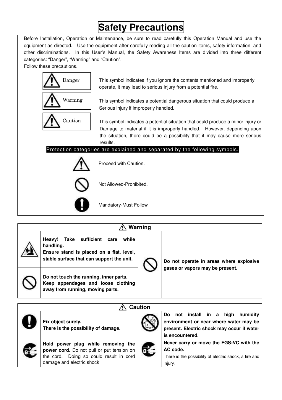 Safety precautions | Checkline FGS-220VC User Manual | Page 3 / 33