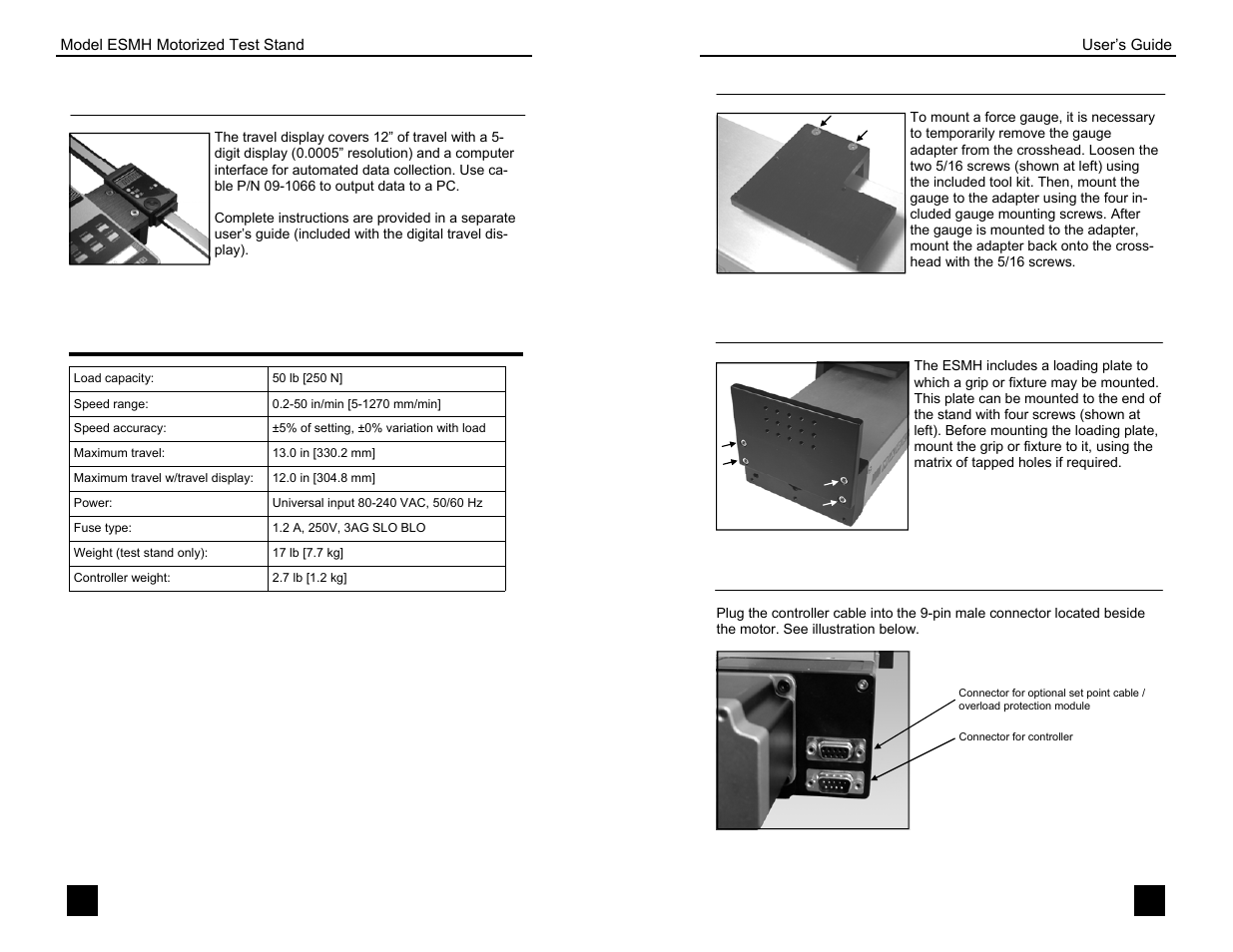 Specifications | Checkline ESMH User Manual | Page 5 / 6