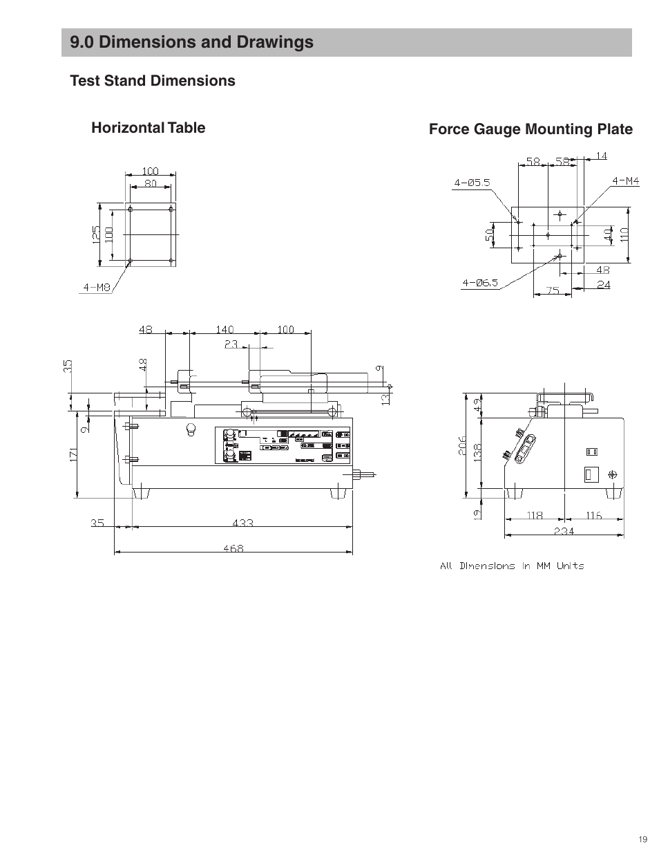 0 dimensions and drawings | Checkline FGS-100PX User Manual | Page 19 / 20