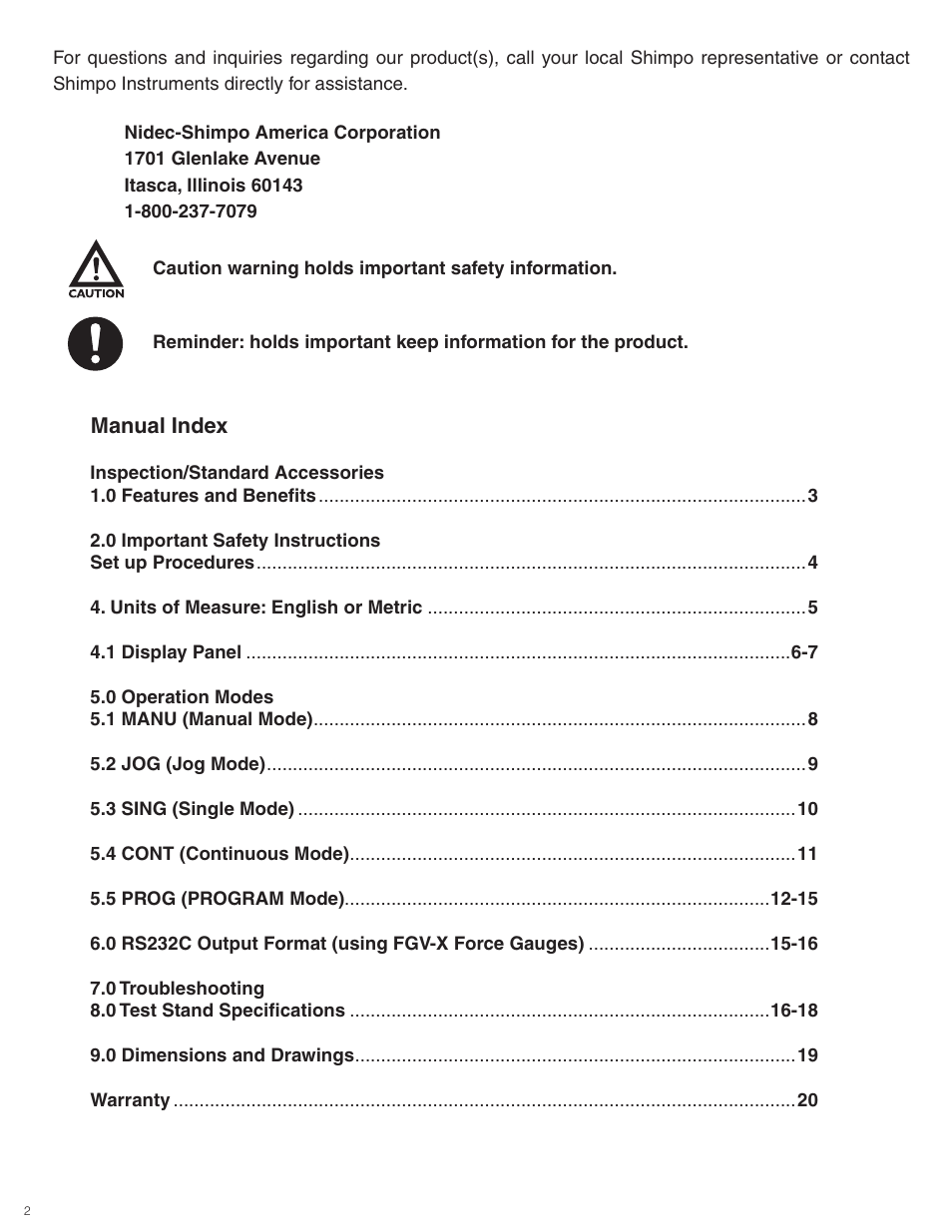 Checkline FGS-100PX User Manual | Page 2 / 20