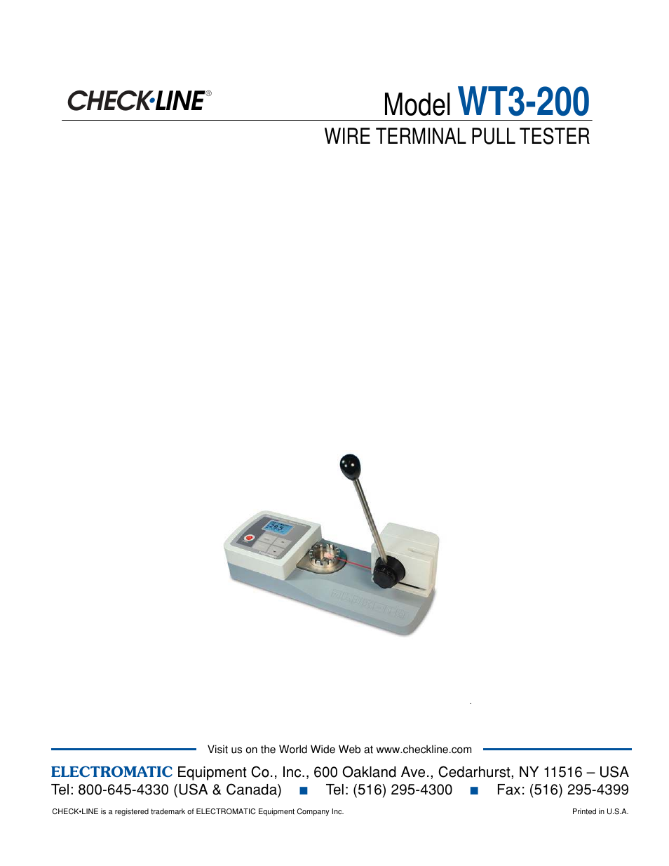 Checkline WT3-200 User Manual | 29 pages