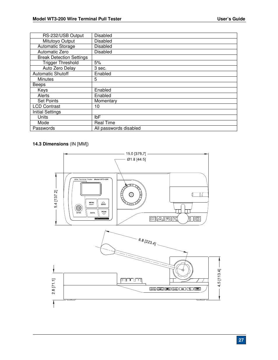 Checkline WT3-200 User Manual | Page 28 / 29