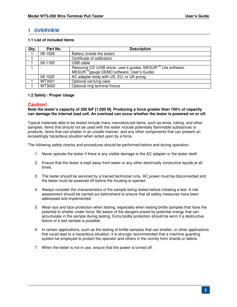 Checkline WT3-200 User Manual | Page 3 / 29