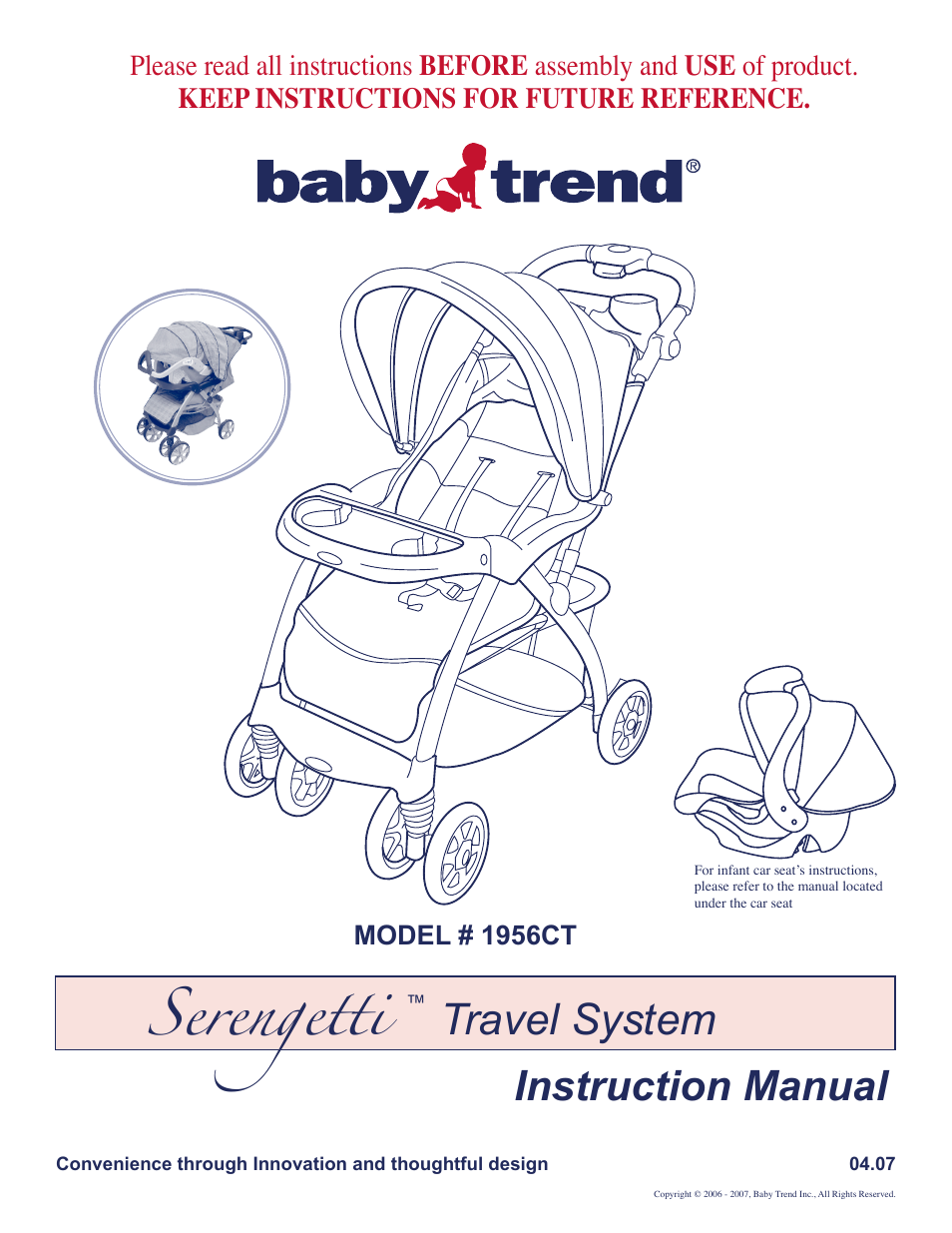 Baby Trend SERENGETTI 1956CT User Manual | 9 pages