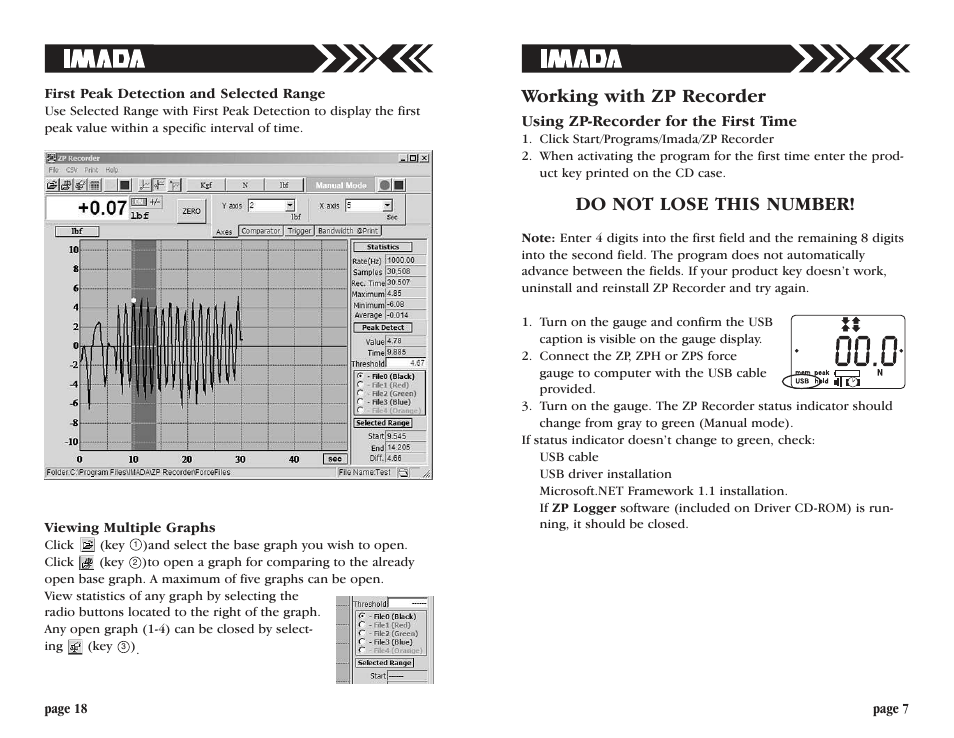 Working with zp recorder, Do not lose this number | Checkline ZP Recorder User Manual | Page 7 / 12