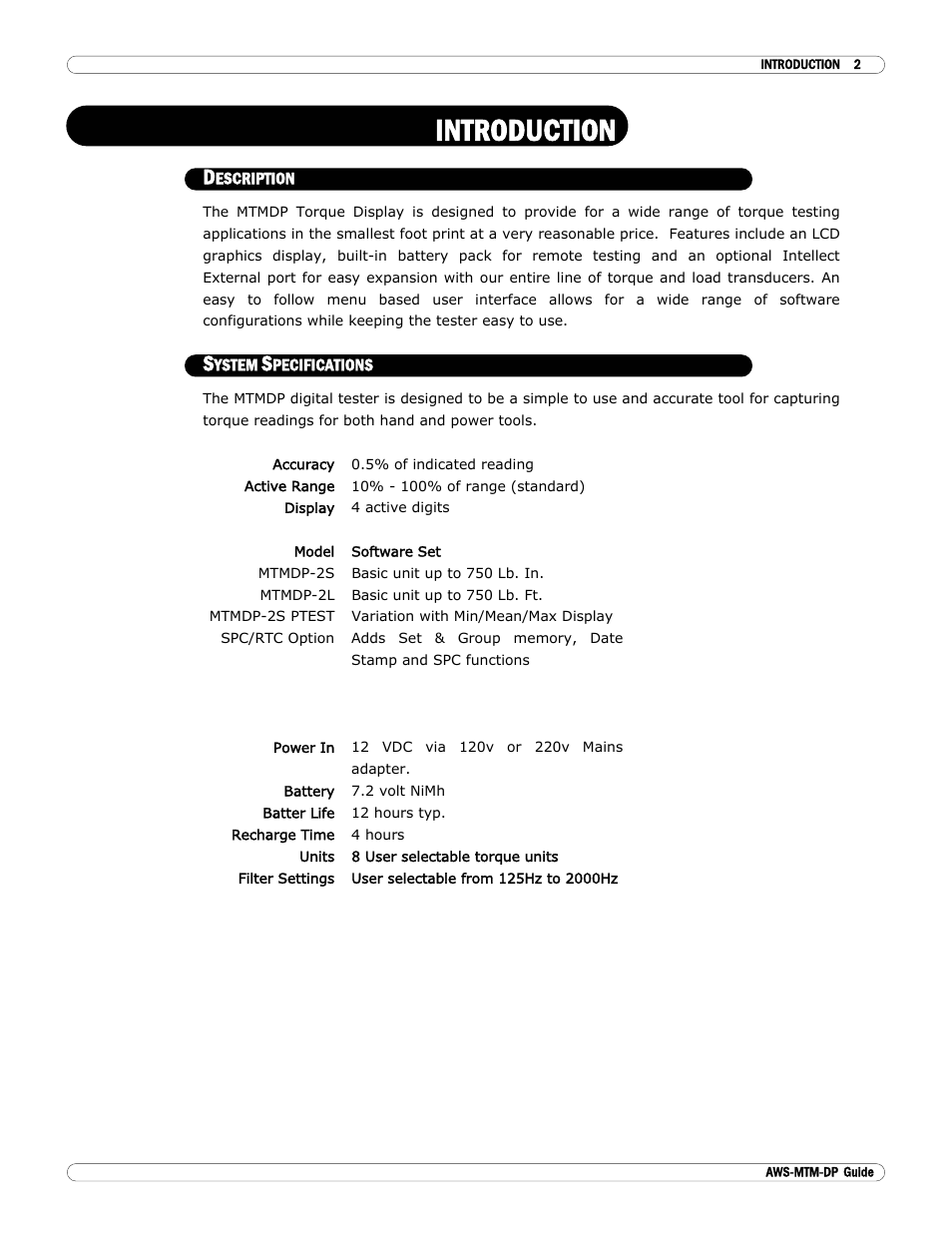 Introduction | Checkline MTM User Manual | Page 3 / 14