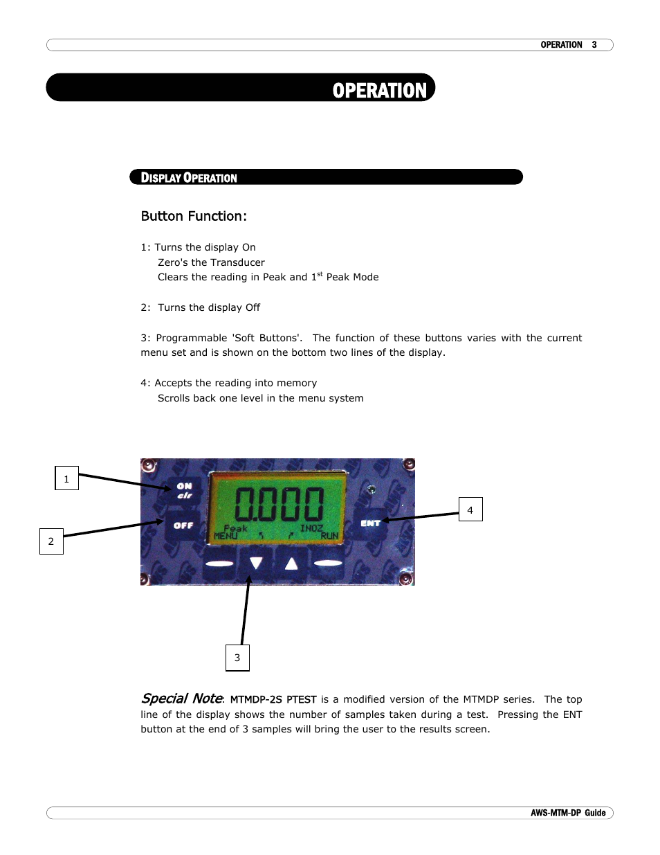 Operation | Checkline MTM User Manual | Page 4 / 14