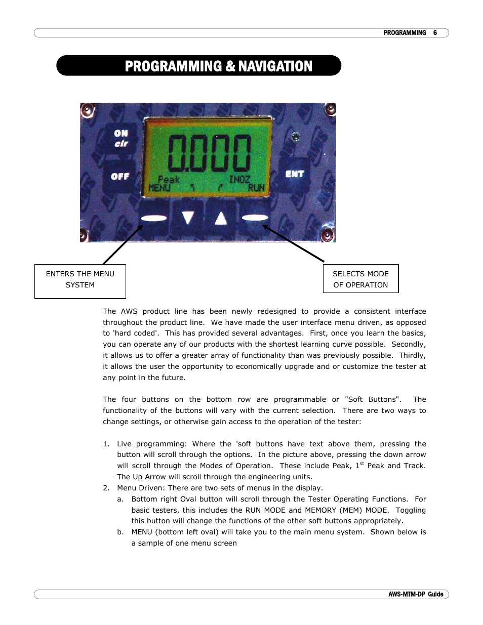 Programming & navigation | Checkline MTM User Manual | Page 7 / 14