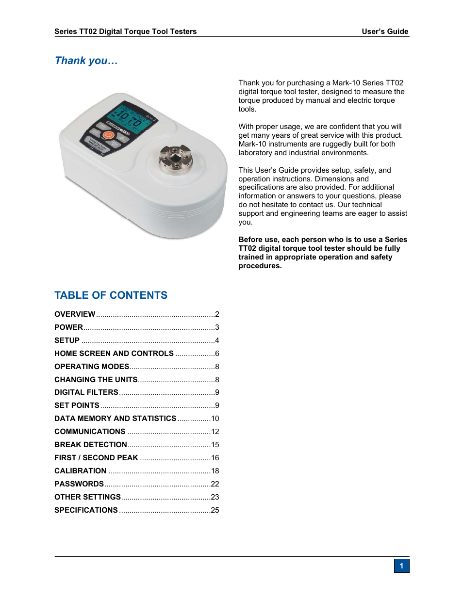 Checkline TT02 User Manual | Page 2 / 28