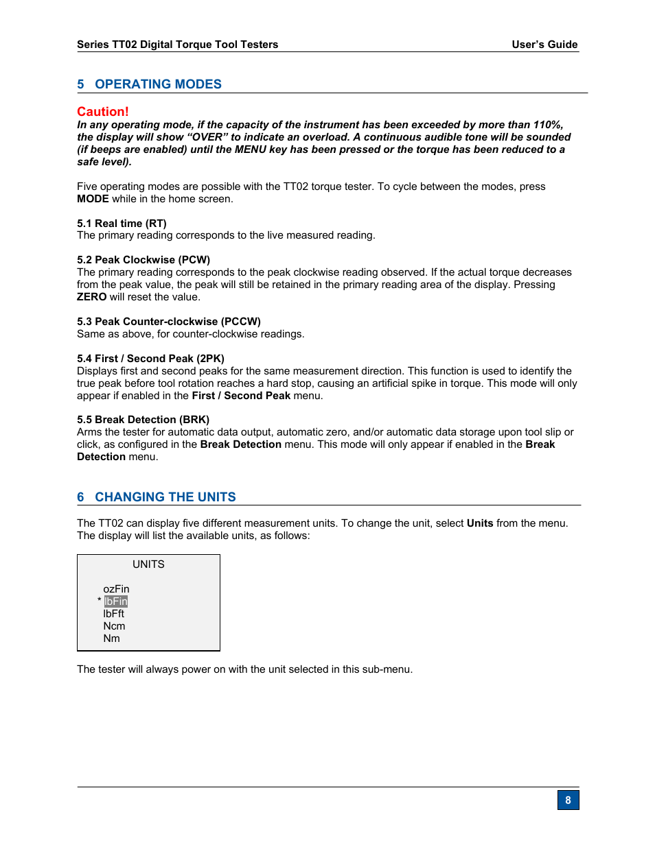 Checkline TT02 User Manual | Page 9 / 28