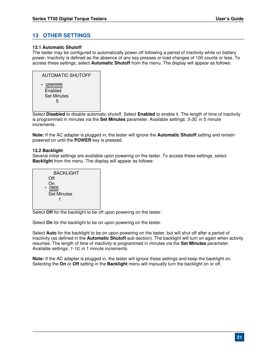 Checkline TT05 User Manual | Page 22 / 26