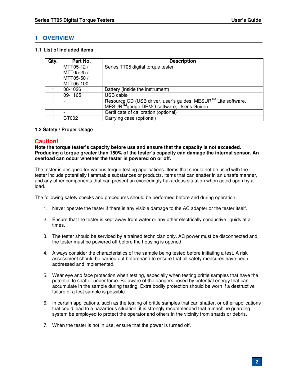 Checkline TT05 User Manual | Page 3 / 26