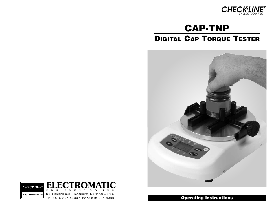 Cap-tnp, Electromatic, Check | Line | Checkline CAP-TNP User Manual | Page 10 / 10