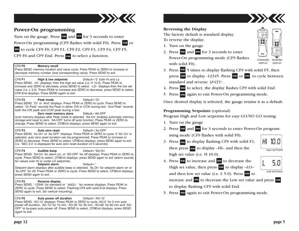 Power-on programming | Checkline HTG2 User Manual | Page 5 / 8