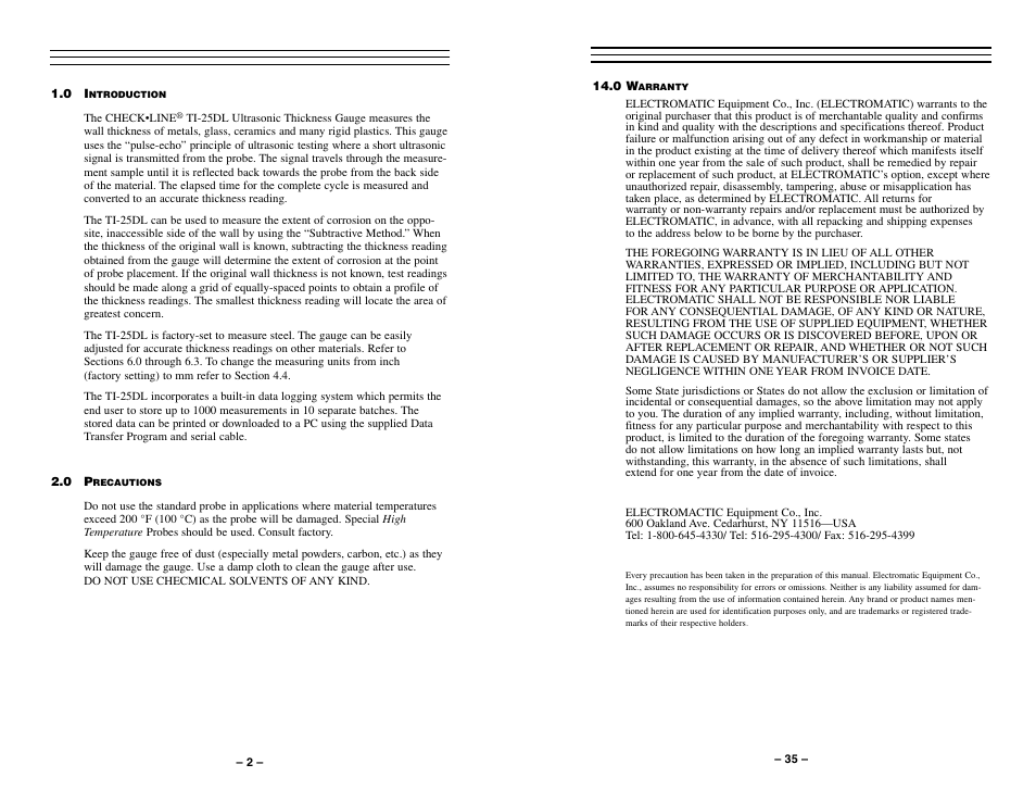 Checkline TI-25DL User Manual | Page 2 / 19