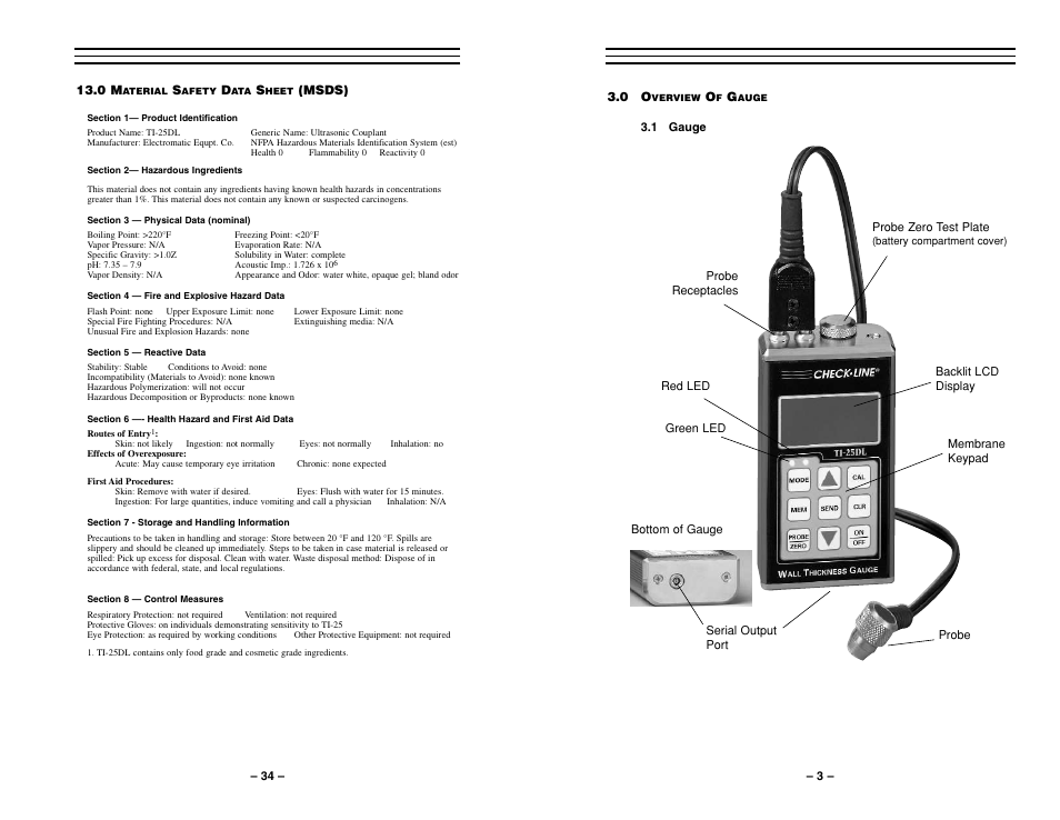 Checkline TI-25DL User Manual | Page 3 / 19