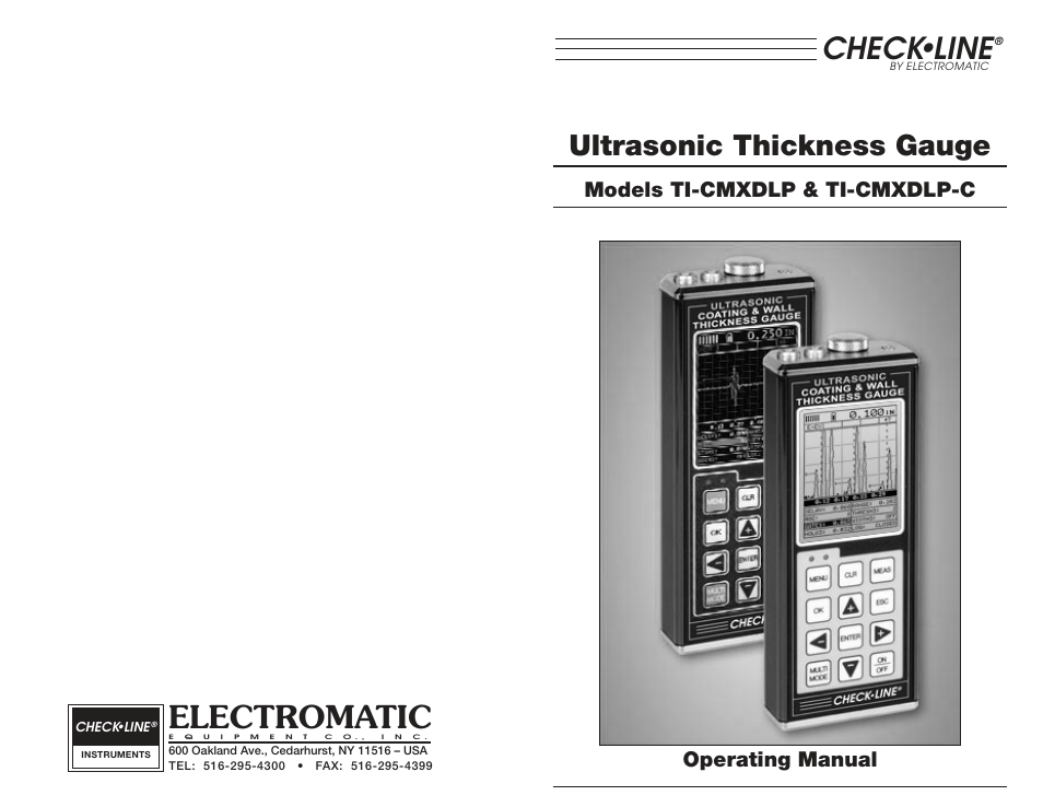 Electromatic, Check•line, Ultrasonic thickness gauge | Checkline TI-CMXDLP User Manual | Page 54 / 54