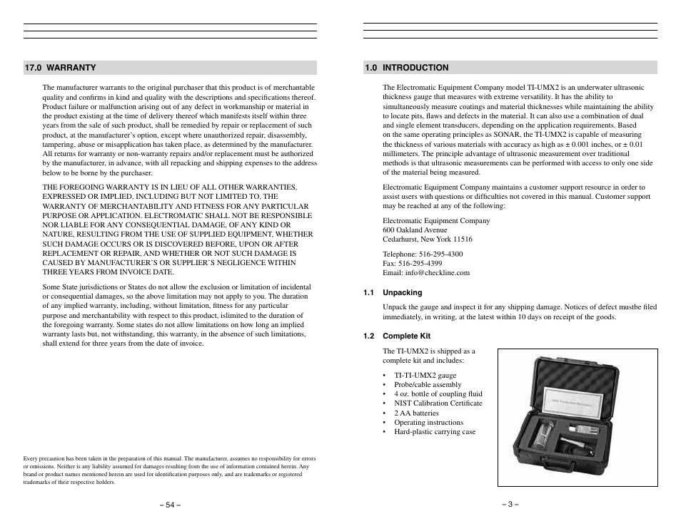 Checkline TI-UMX2 User Manual | Page 3 / 29