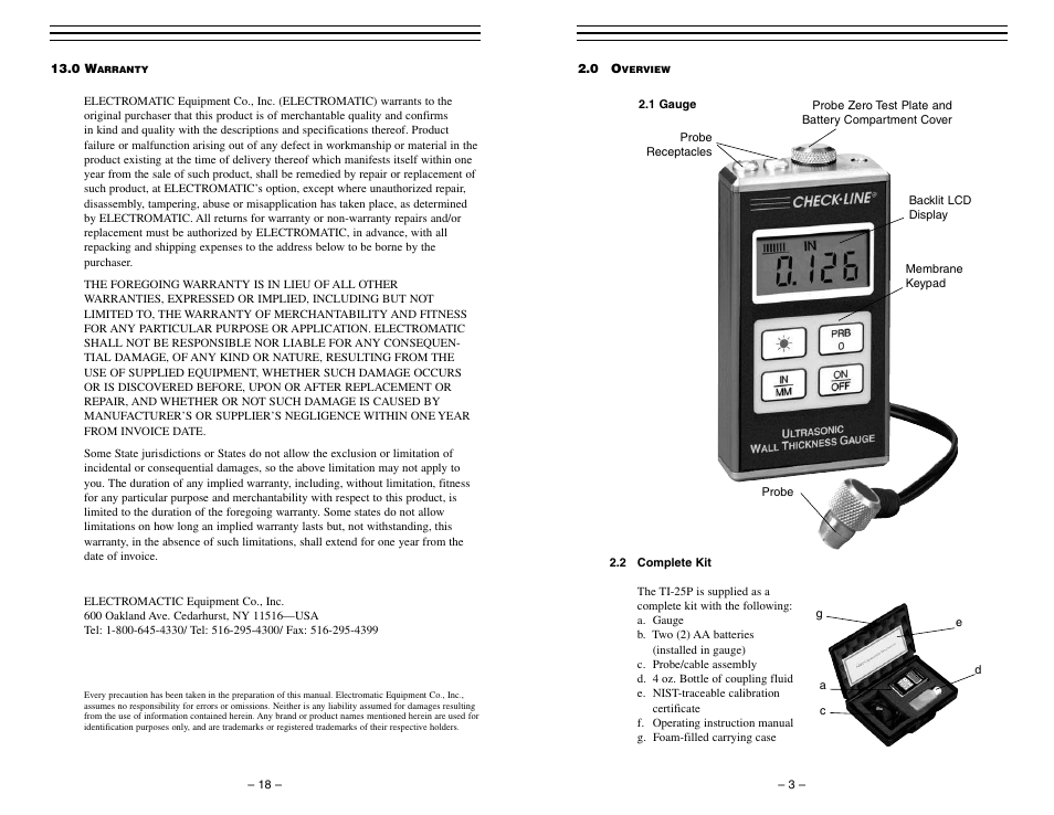 Checkline TI-25P User Manual | Page 3 / 11