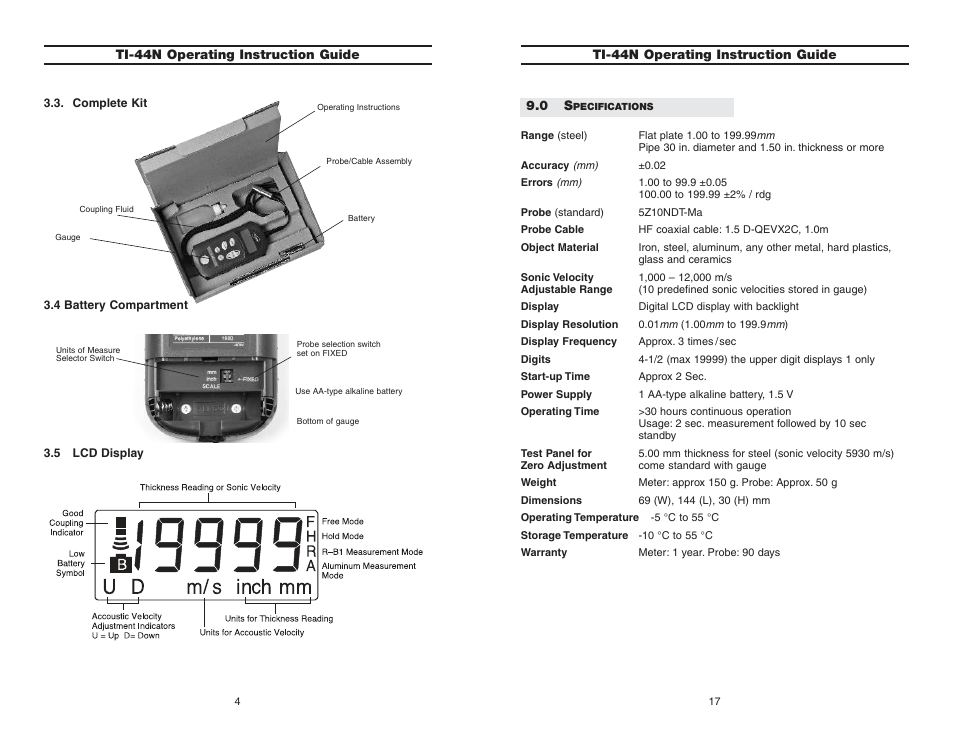 Checkline TI-44N User Manual | Page 4 / 11