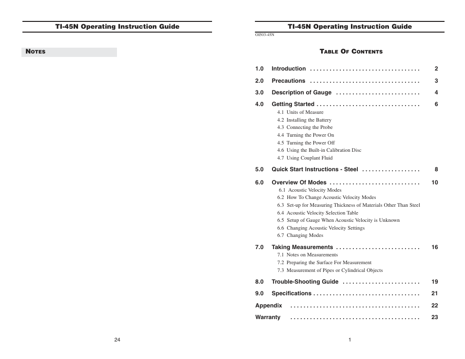 Checkline TI-45N User Manual | 13 pages