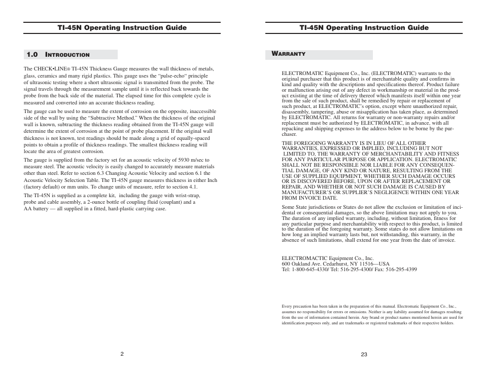 Checkline TI-45N User Manual | Page 2 / 13